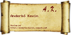 Anderkó Kevin névjegykártya