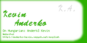 kevin anderko business card